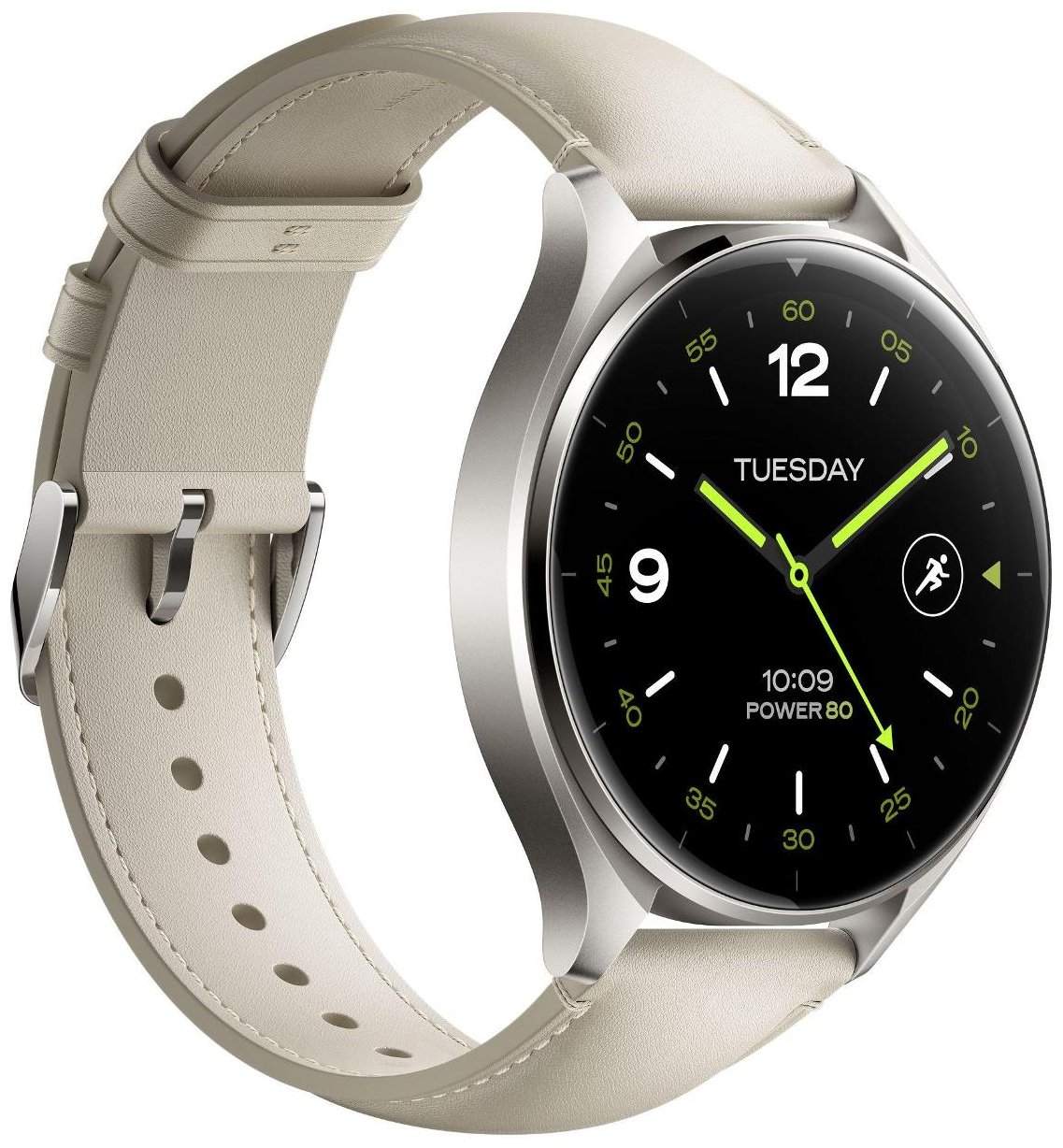 Смарт-часы Xiaomi Watch 2 серый с белым кожаным ремешком BHR9306GL